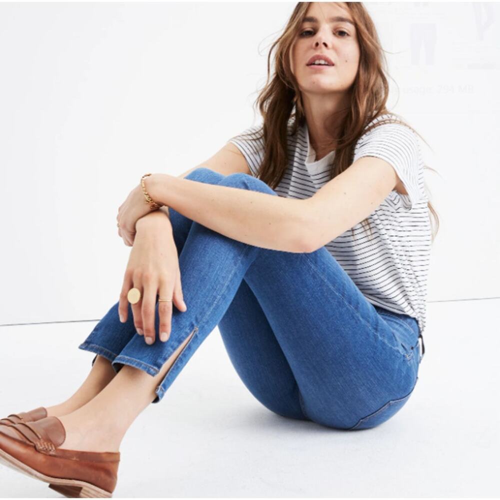 Madewell 9” Mid Rise Skinny Ankle Jeans Medium Wash Stretch Denim Women